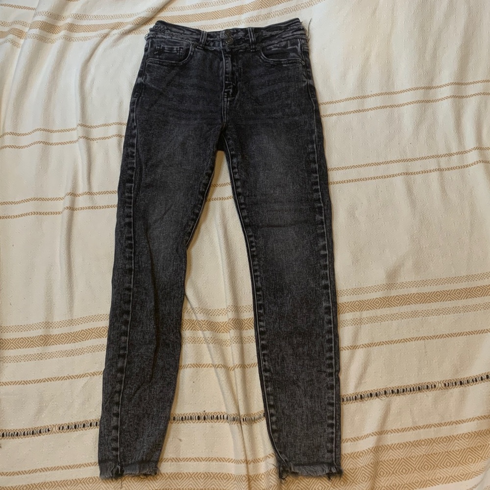 Kancan Acid Wash Black Denim Jeans Size 7/27